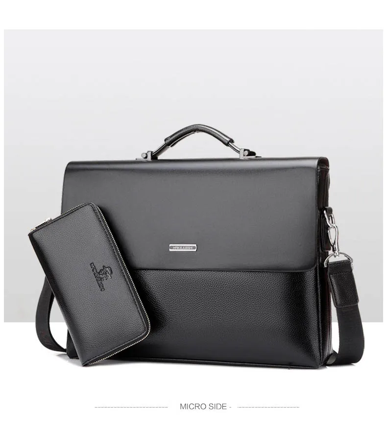 Новое поступление брендовый деловой мужской портфель из искусственной кожи для ноутбука портфель сумка мужская сумка на плечо Высокое