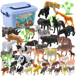 44 шт игрушечные дикие животные моделирование Животные модель для мальчиков Дети раннего Когнитивное Обучение игрушки играть обучения