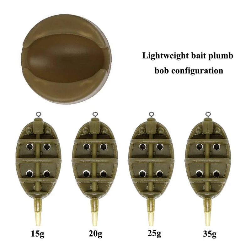 Для рыбалки на карпа, Встроенный плоский метод подачи 4 кормушки 15/20/25/35g 30/35/50/60 г набор форм для ловли карпа для доставки прикорма и оснастки holdertool - Цвет: B2 (15-35g)