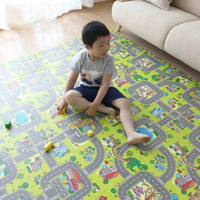 

Baby Puzzle Mat Toddler Play Mat Children Toy Split City Road Carpets Developing Gym Game EVA Foam Developing Rugs No Edges