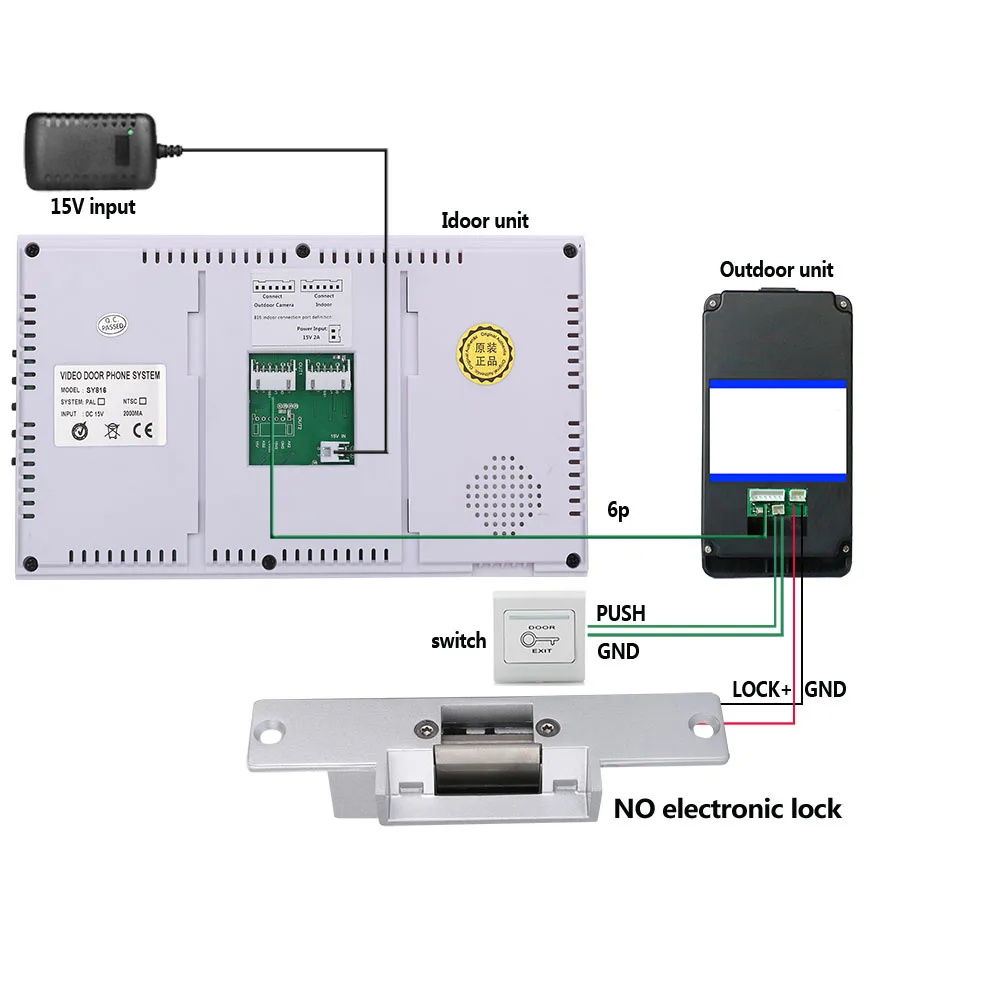 7 "HD запись RFID пароль видеодомофон домофон дверной звонок Система комплект с 8G TF карта без-Электрический Чеканный замок на дверь