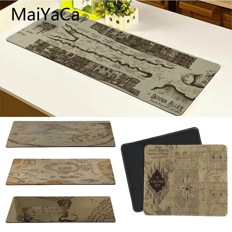 

MaiYaCa Cool Harry Potter Marauders Map Durable Rubber Mouse Mat Pad More Thicker and Edge Locking for Laptop Desktop Computer