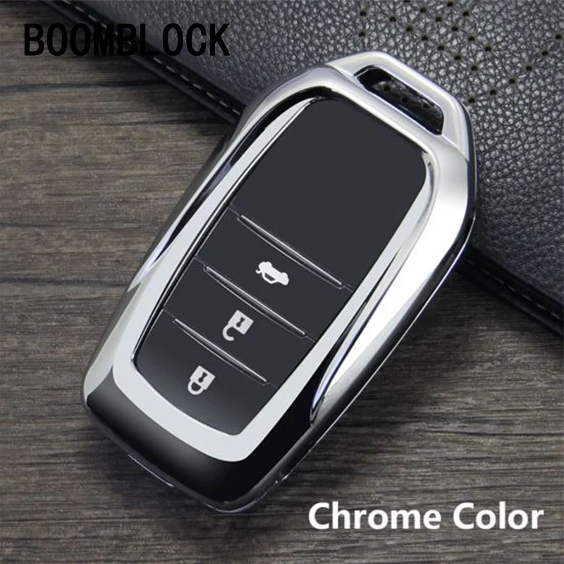 

BOOMBLOCK Zinc alloy Car Key Cover Case Shell for Toyota Camry Highlander Land Cruiser Prado RAV4 Accessories 2016 2017 2018