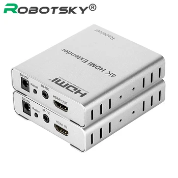 

HDMI Extender TX/RX with IR Over Cat5E/6 50M HDMI 1.4 Launcher+Receiver 4Kx2K 1080P Support 3D For TV DVD PS3 Projector