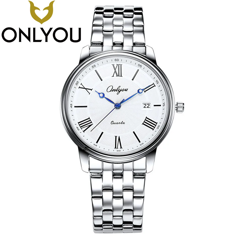 

ONLYOU Top Fashion Brand Women Men Watches 2017Waterproof Steel Strip Famous Sport Quartz Hot Sale Wristwatch For Male Wholesale