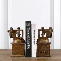 Винтаж Стиль декоративные Кофе-машина Кофе Maker Дизайн смолы книжная полка Подставки для книг 14 см (l) * 22 см (H) * 11 см (Ш)