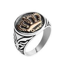 Новое поступление, античное серебряное кольцо Goden queen King Crown, перстень для мужчин и женщин, панк, готика, байкер, рок, вечерние ювелирные изделия