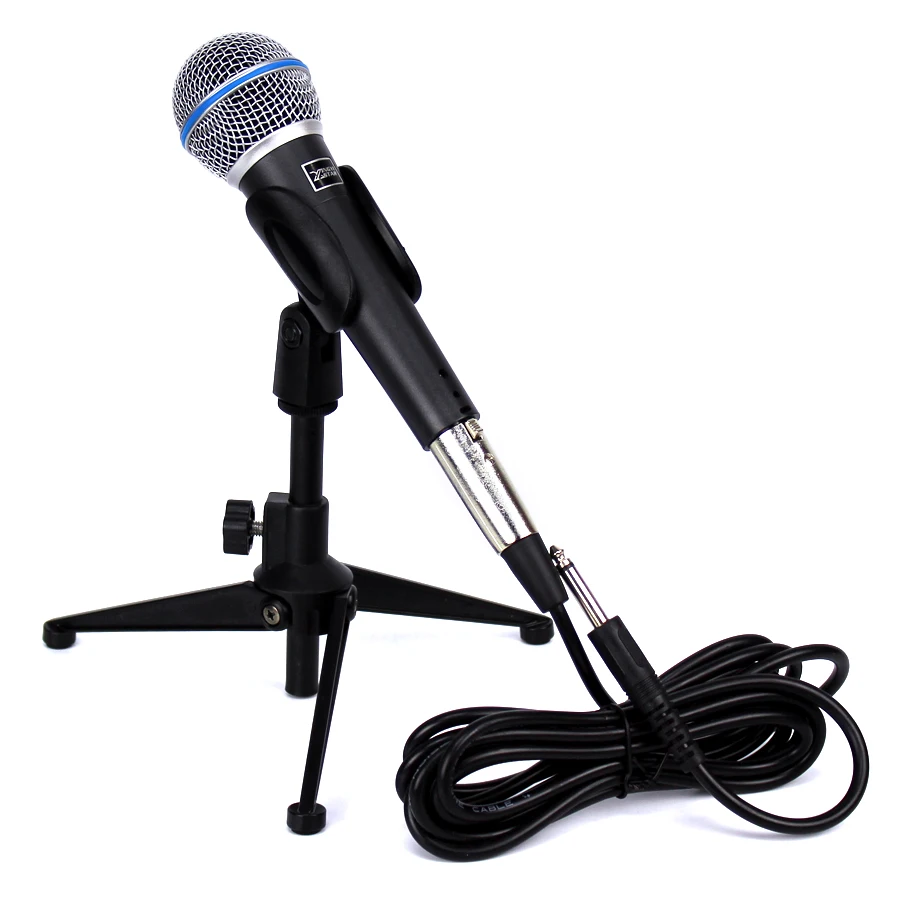 Professional Vocal Mic Wired Dynamic Microphone Stand 6.5mm Audio Cable