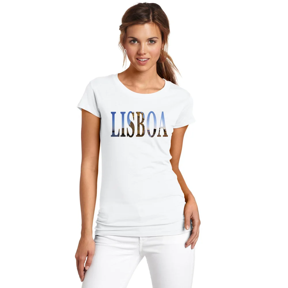 الصيف ر قميص blwhsa الغرض مدينة السياحة لشبونة مطبوعة النساء القمصان نوعية جيدة مريحة ماركة عادية الأعلى و المحملة