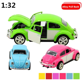 

1:32 scale Diecast Metal Model Car, High simulation Pull Back Toy Vehicles, Beetle model cars, free shipping