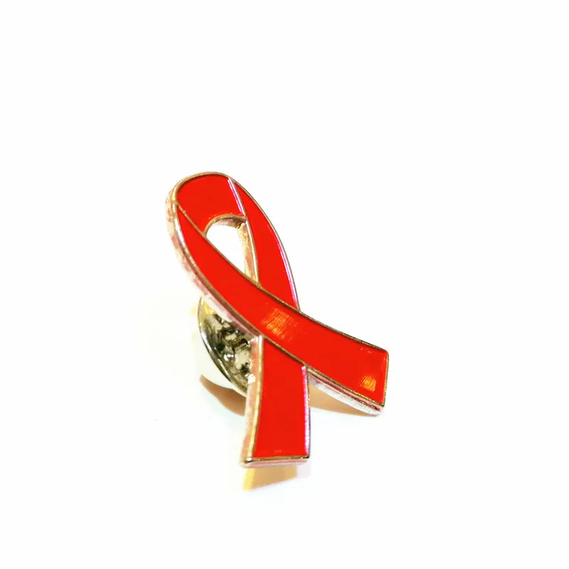 Red Ribbon Badge Brooch Improves HIV/AIDS Awareness Lapel Pin Special Offer Free Shipping | Украшения и аксессуары