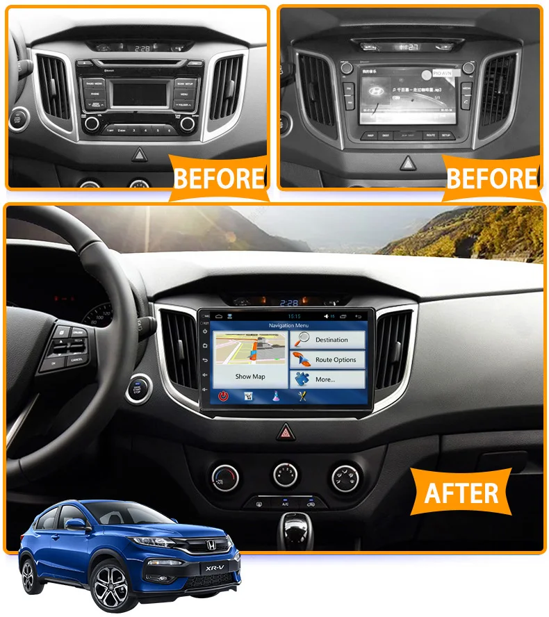 Excellent Krando Android 8.1 10.1" IPS Full touch car Multmedia system for HYUNDAI IX25 / CRETA 2014 audio player gps navigation system 2