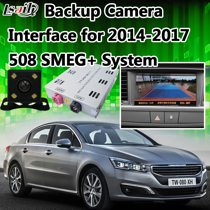 Резервный интерфейс камеры для 2014 2017 Peugeot 508 поддерживает панорамные