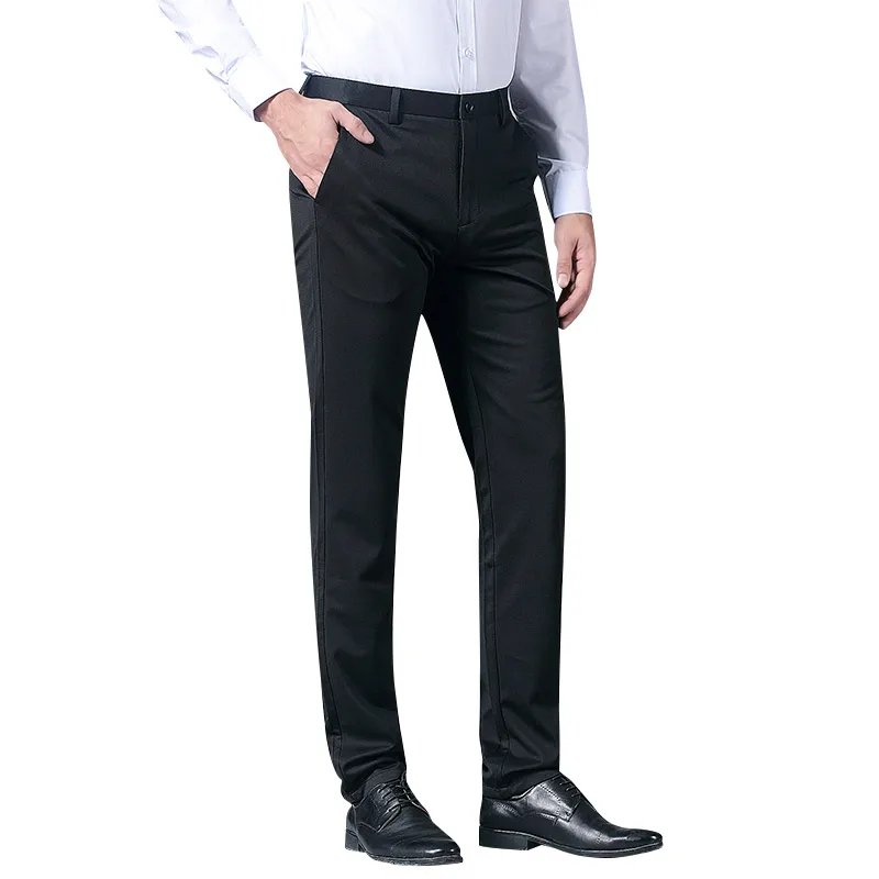 

TFETTERS 2019 Men's slim Fit leisure Suit Pants High Quality Men Pants Summer Trousers Straight Business Mens Formal Pants