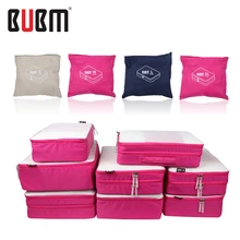 BUBM Складная восьмисекционная дорожная сумка, одежда, футболка, нижнее белье, бюстгальтер, джинсовое пальто, Противоударная сумка, большая емкость, синий, розовый, бежевый, 1, 2 слоя