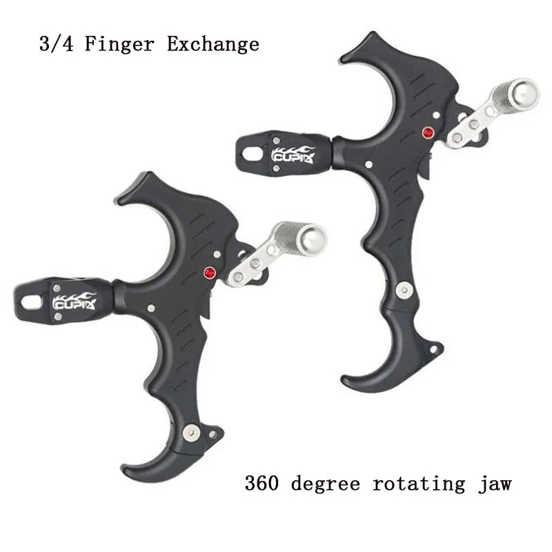 

360 Degree Rotating Jaw Compound Bow 3 And 4 Exchange Finger Release Automatic Finger Aid Caliper LH RH Can Adjust Hunting