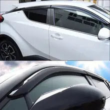 Preto-prata Janela Pala de Sol Guarda Chuva Ventilação Escudo Defletor Acessórios Para Toyota C-HR CHR 2017 2018