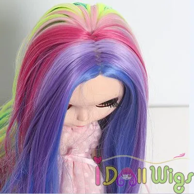 Радужный синтетический Bly the/Pullip кукольный парик смешанные цвета дешевые красивые кукольные волосы длинные вьющиеся парик