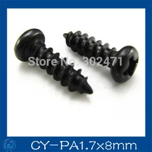 HOT SALE!! 300pcs/ cctv Camera screws, Round head PA1.7 * 8mm