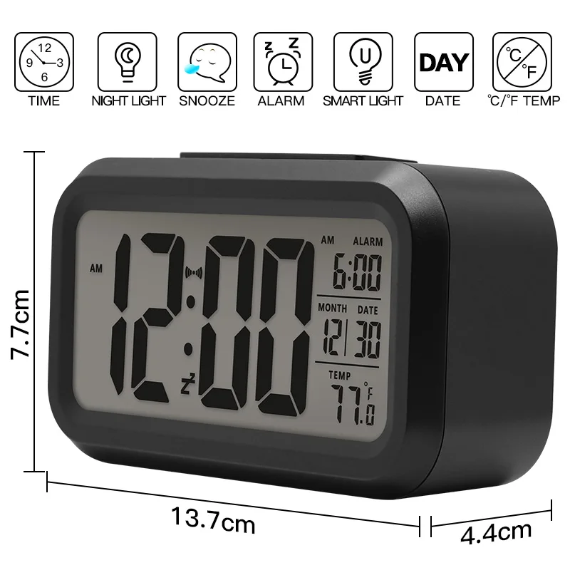 Battery Digital Alarm Clock Student Clock Large LCD Display Snooze Kids Clock Light Sensor Nightlight Office Table Clock Battery Digital Alarm Clock Student Clock Large LCD Display Snooze Kids Clock Light Sensor Nightlight Office Table Clock