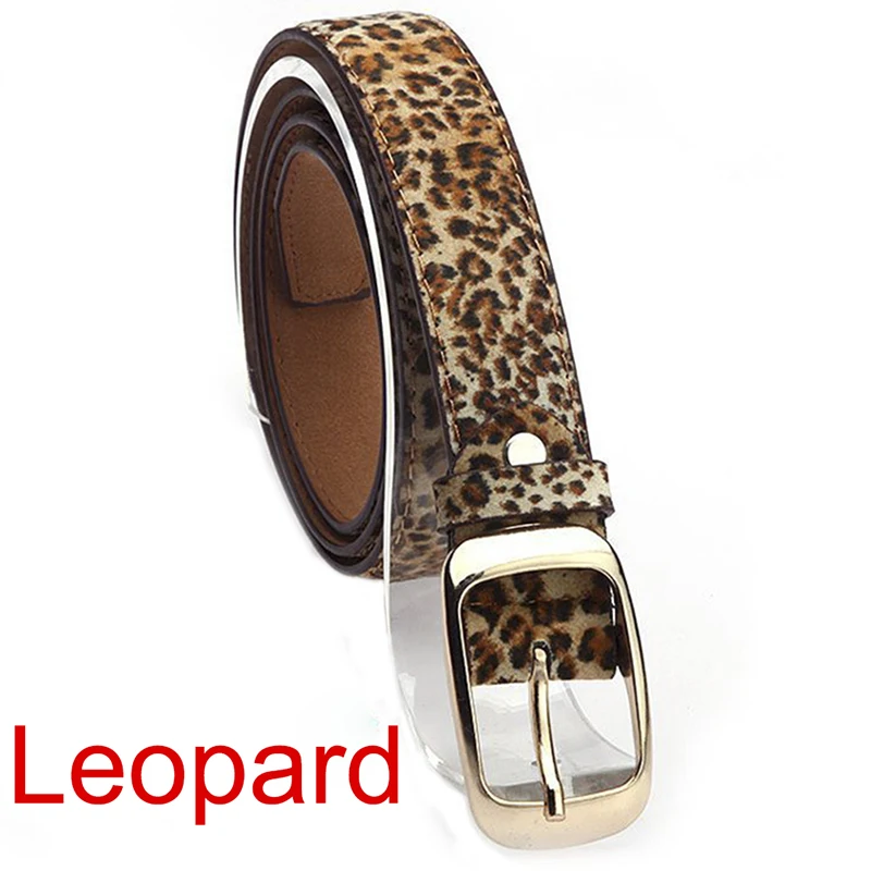 Леопардовая металлическая пряжка Тонкий Повседневный ремень для женщин, женский кожаный пояс Ремни Пояс для одежды аксессуары - Цвет: leopard