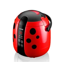 Cuiseur de riz intelligent en forme de coccinelle, avec 24H de réservation, meilleur cuiseur de riz, revêtement antiadhésif/affichage LED, 1,2 l, 3 couleurs