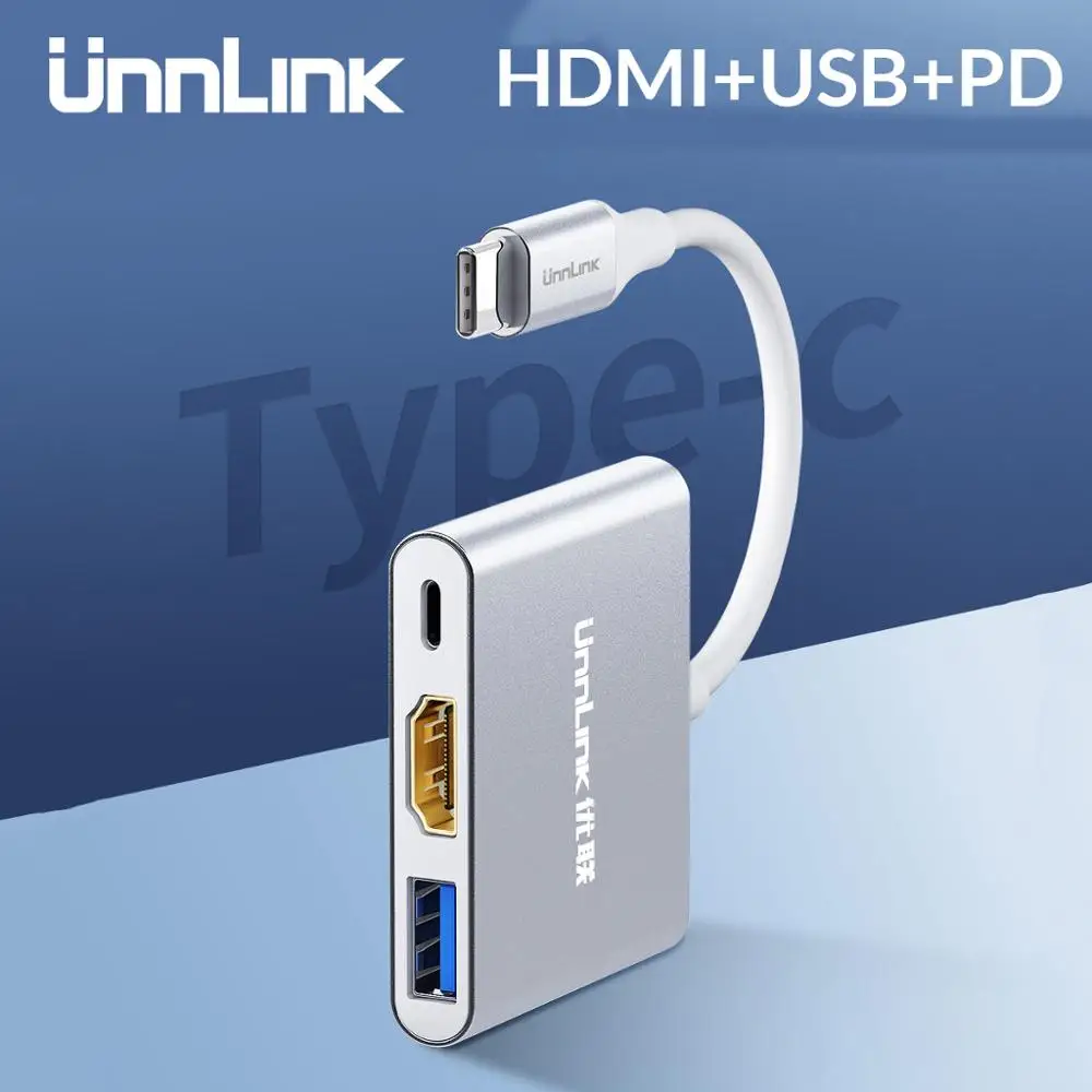 Unnlink USB C к HDMI адаптер типа C к HDMI USB3.0 PD UHD4K Thunderbolt3 для MacBook Galaxy S10/S9/S8 Dex mate 20 P20 P30 переключатель