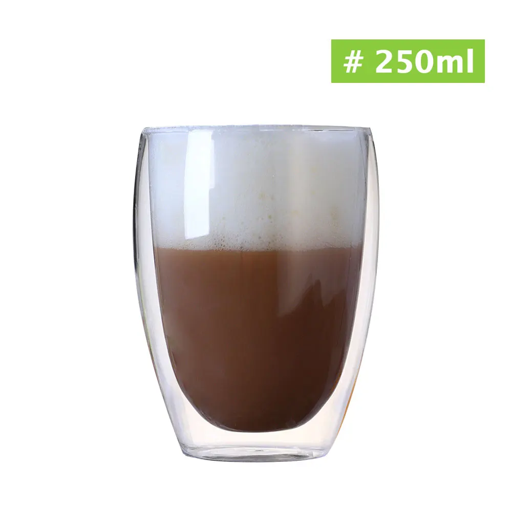 80-600 мл стеклянная термостойкая двухслойная стеклянная чашка для кофе, чая, молока, изолированная прозрачная стеклянная Высококачественная Коктейльная чашка es