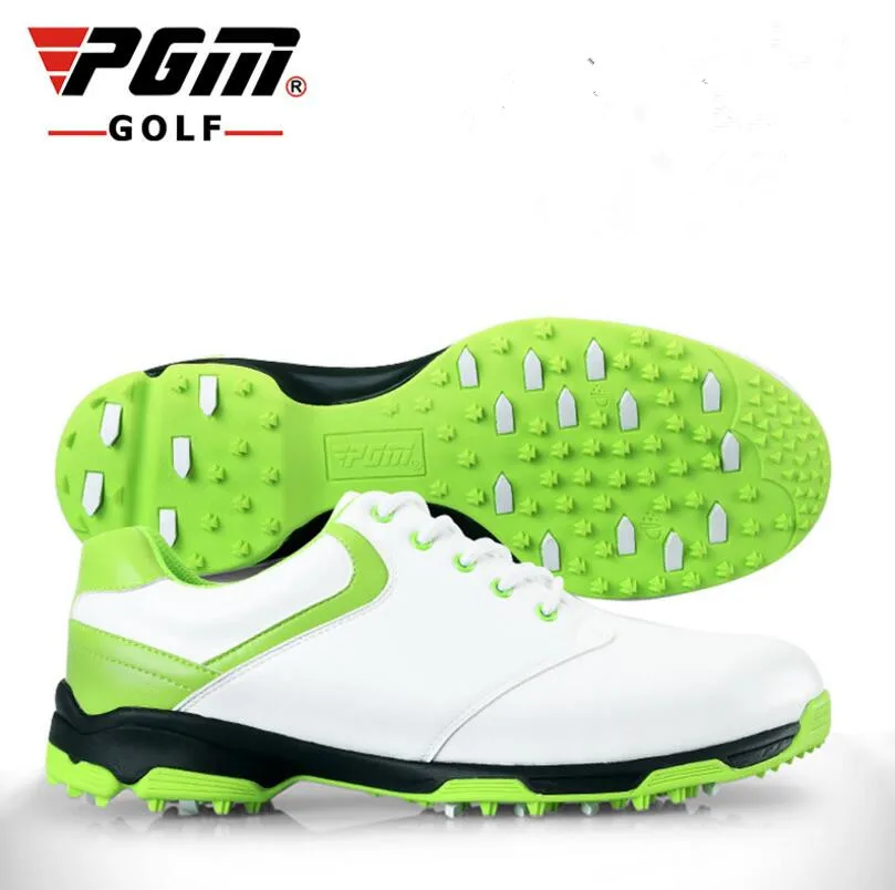 PGM лакированные дизайнерские туфли для гольфа мужские водонепроницаемые удобные амортизирующие легкие кроссовки с двойной подошвой мужские Нескользящие туфли для гольфа
