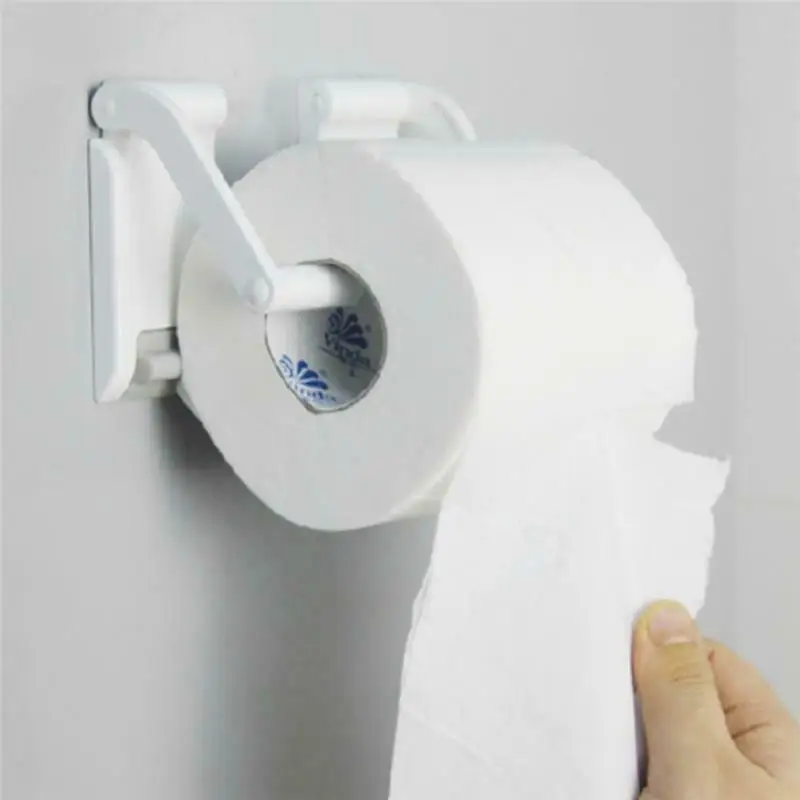 Creative Adjustable toilet paper holder magnet towel rack white towel holder paper roll for kitchen bathroom accessories