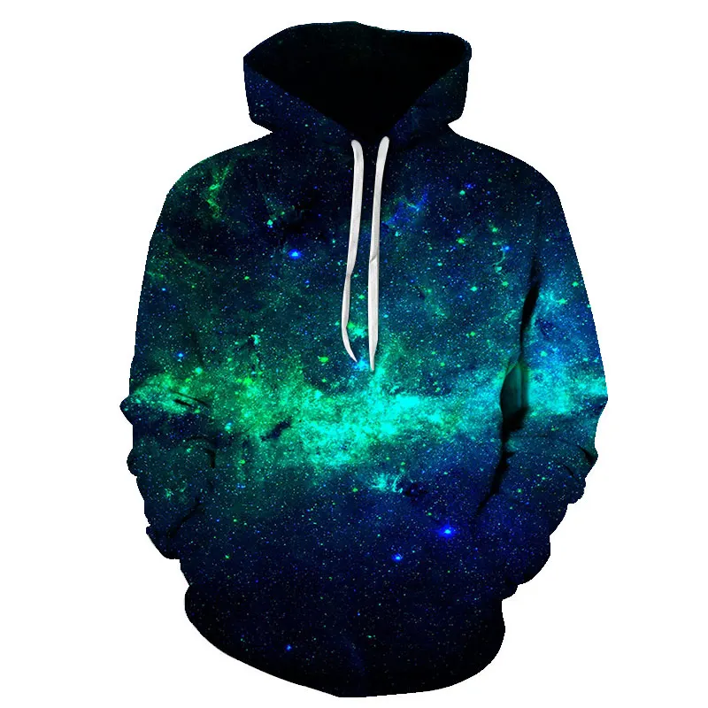  New Style Hiphop Hoodies Galaxy Space 3D Printed Forest Cool Fashion Autumn Sweatshirt Thin Hooded 