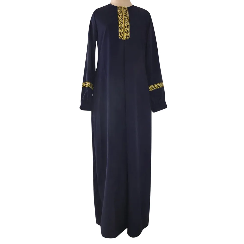 Женское мусульманское Макси платье с принтом Абая джилбаба больших размеров, мусульманское Макси платье с принтом Абая джилбаба, повседневное длинное платье-кафтан