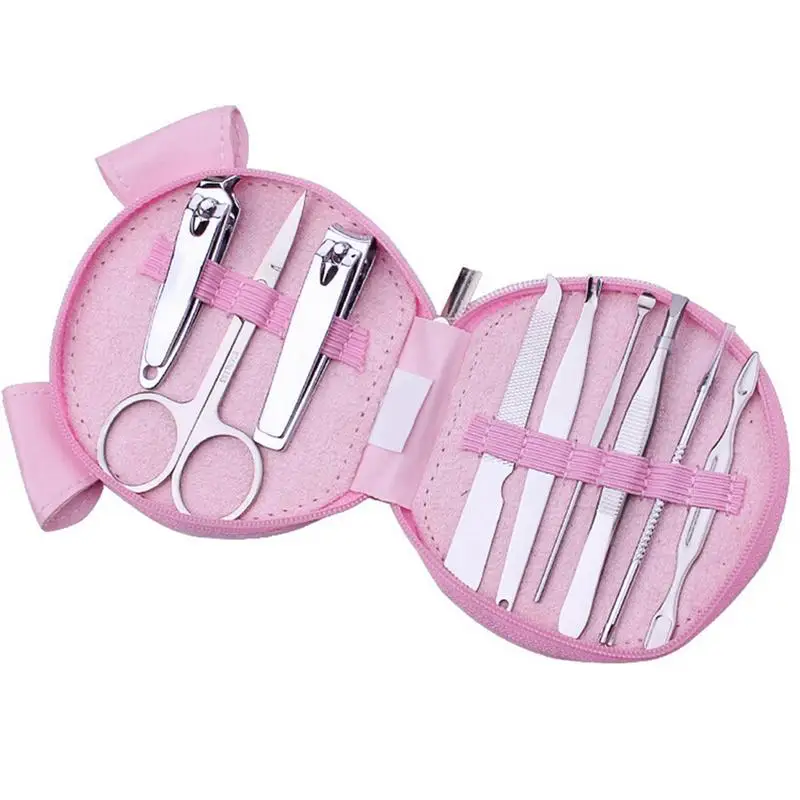 9pcs Manicure Sets Nail Clipper Personal Care Travel & Grooming Kit