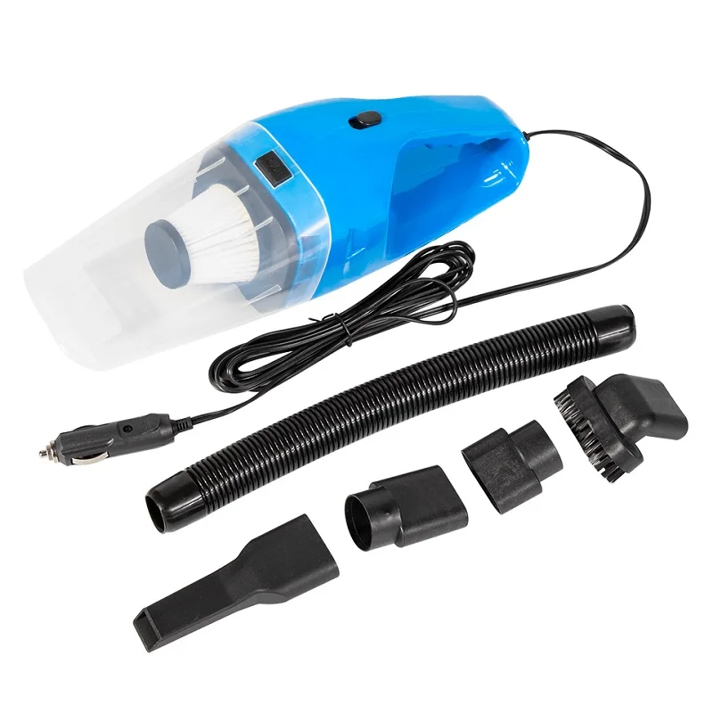 Новинка 4800Pa ручной 12 в 120 Вт Мощный всасывающий пылесос для автомобиля для сухой и влажной уборки двойного использования Автомобильная электроника запасной фильтр пылесос - Цвет: 01 Blue Wired
