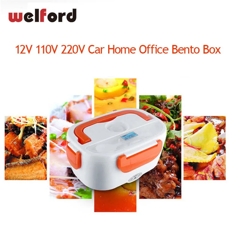 

1.2L Portable 12V 110V 220V Electric Heating Lunch Box Bento Storage Box for Car Home Office Traveling Heating Container