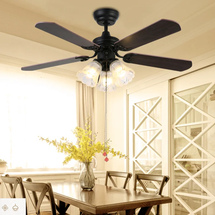 Nordic 4 Wooden Blades Ceiling Fan With Lights Modern Nordic