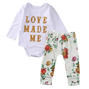 

2pcs Newborn Toddler Infant Girls Outfits Coat Top+Floral pants Kids Clothes Set
