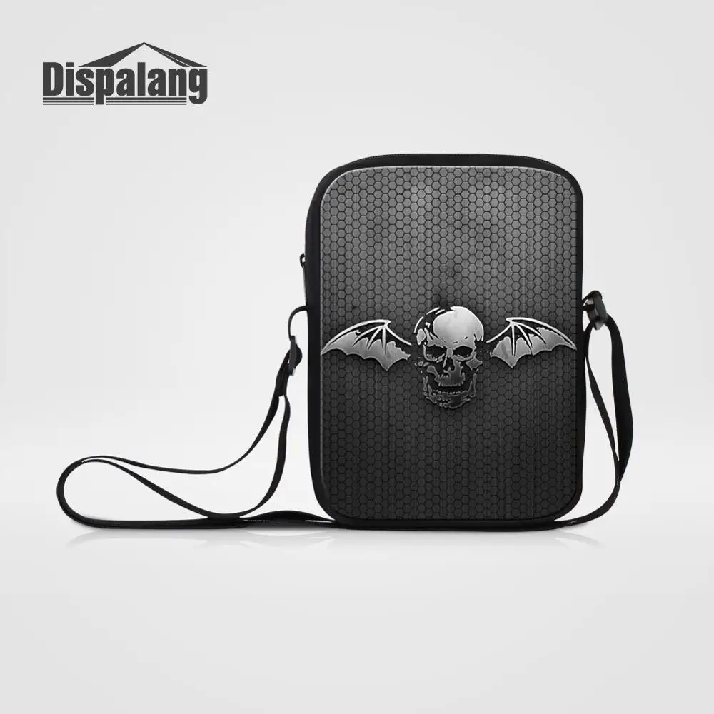 Dispalang Повседневное мужские маленькие Курьерские сумки череп печати Crossbody мешок для детей сумка Студент Дети Книга сумка - Цвет: Зеленый