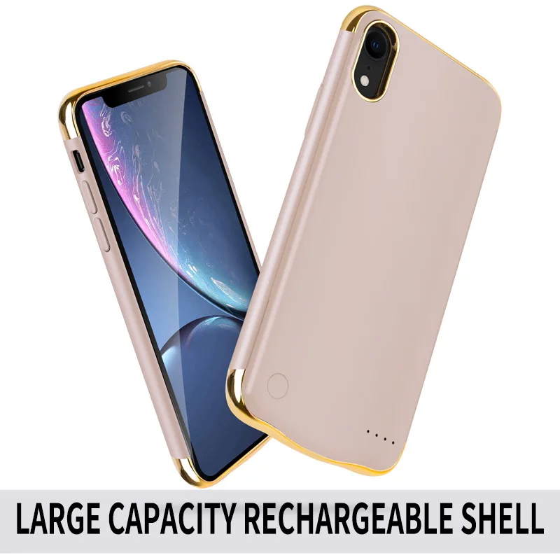 Полный 6000 mAh Телефон банк питания чехол Роскошный Матовый резервный аккумулятор зарядное устройство чехол для iPhone XR 6,1 дюймов Банк питания