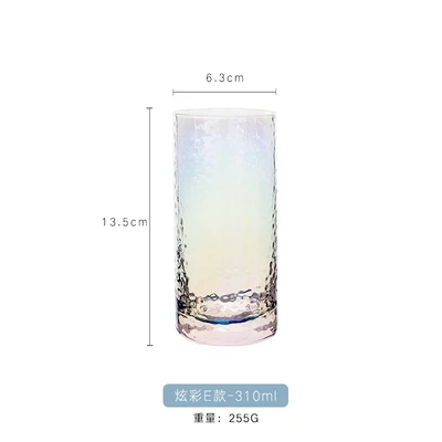 Японский стиль простой молоток стеклянная чашка для чая Бытовая красочная чашка для сока чашки для холодных напитков модное Термостойкое стекло - Цвет: E stay