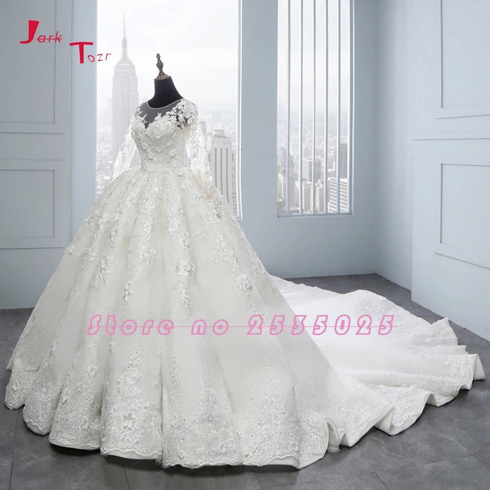 New Arrival Bruidsjurken Long Sleeve Ball Gown Wedding Dresses Robe de Mariee Princesse de Luxe 3D Flowers Hochzeit wedding dresses