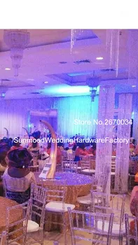 

6 feet tall acrylic crystal curtain for wedding stage mandap decoration crystal wedding arch for weddings, party , event