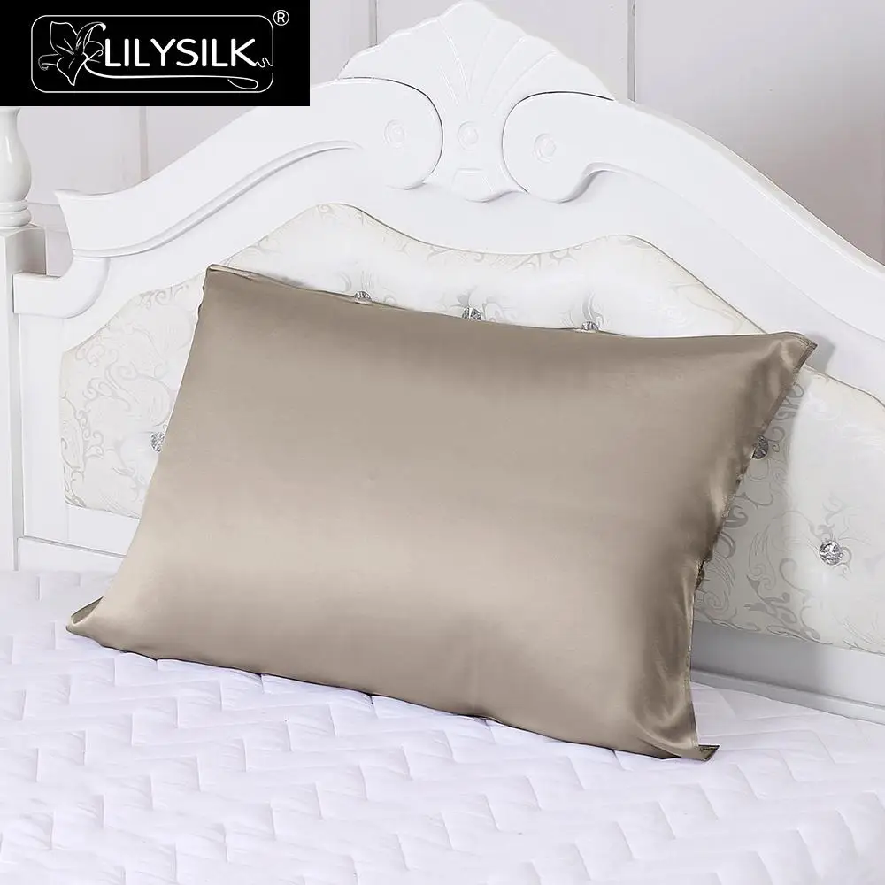 Lilysilk шелковая наволочка на подушку для волос чехол для подушки 19MM одна сторона - Цвет: Taupe