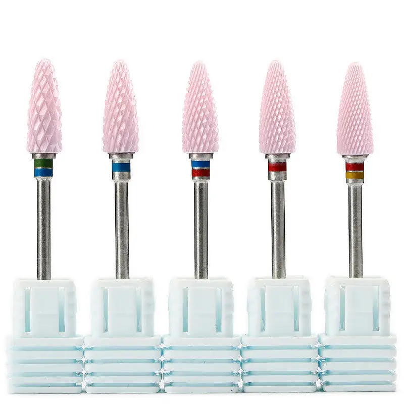 

3/32 '' High quality Pink Ceramic Nail Drill Bit Bullet nail file Nail Art Tools Nail Cleaner Bit
