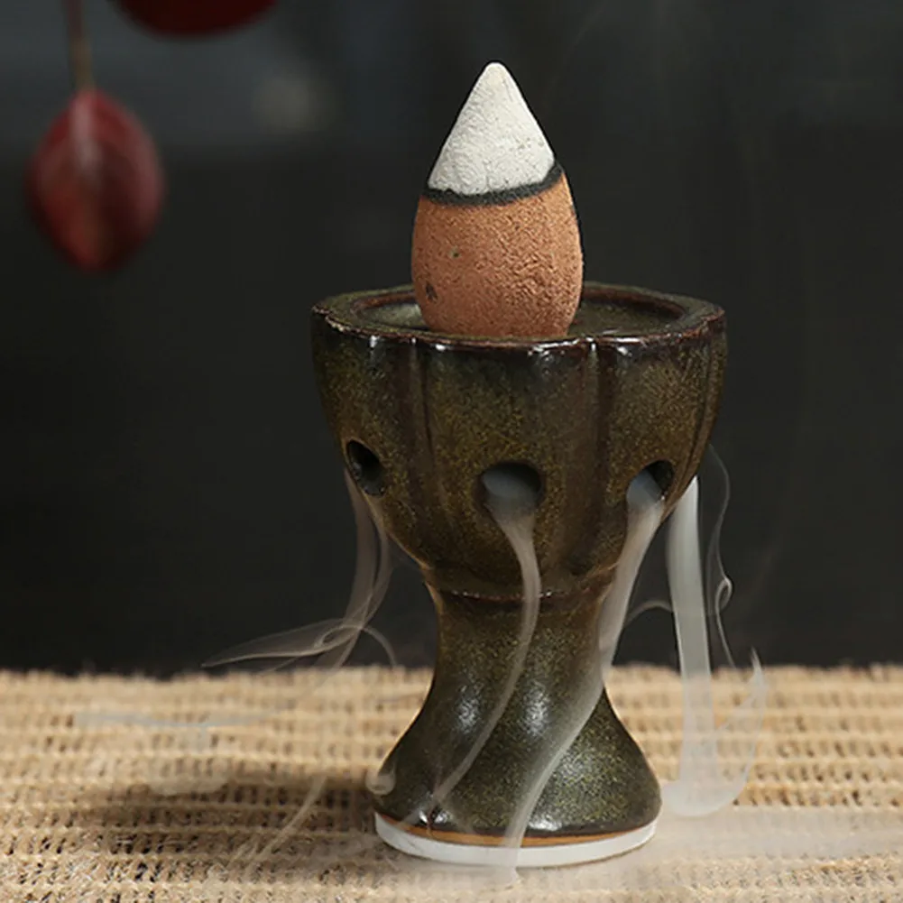 Buy Mini Lotus Shaped Backflow Incense Burner Ceramic