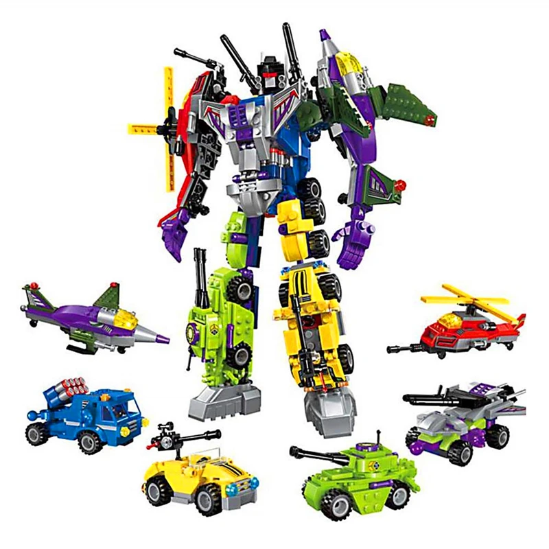 

ENLIGHTEN 1404 Mecha 6 In 1 Transformation Robot Building Blocks Brick Set Compatible LegoIN Technic Playmobil Toys For Children