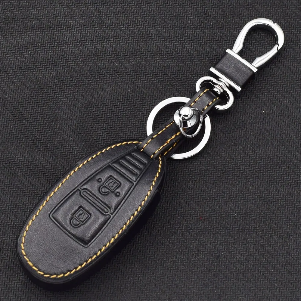 Чехол для ключей из натуральной кожи для Suzuki, Кожанный чехол для ключей от Suzuki Grand Vitara Ignis Liana Samurai Swift Sx4, 2 кнопки, умный пульт дистанционного управления, чехол, защитная сумка
