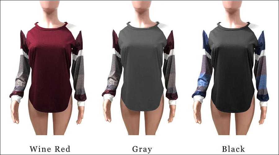 Gladiolus 2018 Fashion Women Autumn T-Shirt Long Sleeve O-Neck Multi Color Patchwork Casual T Shirt Women Tops Camiseta Feminina (14)