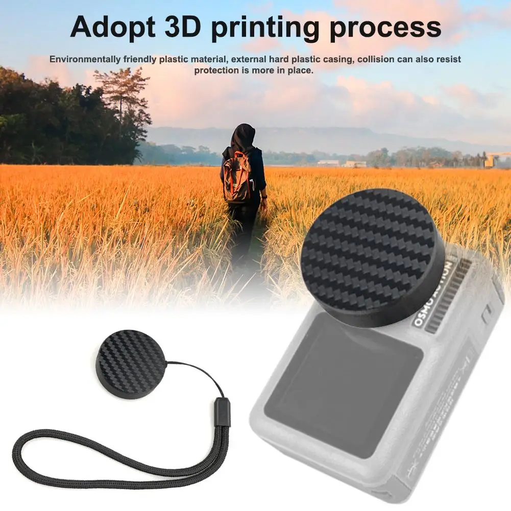 

For DJI Lingbi OSMO Action Sports Camera Lens Protection Cover With Lanyard Accessories Action Camera Lens Cover