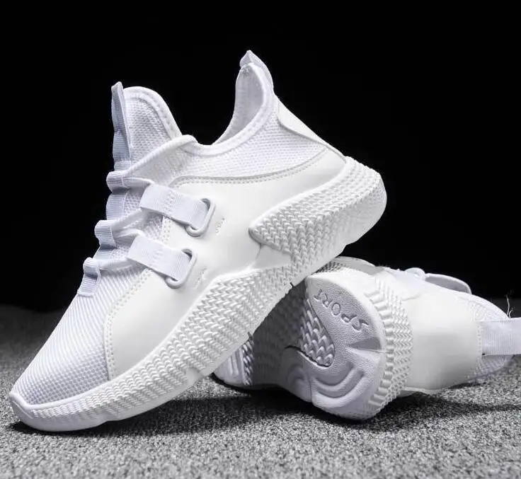 

LZJ 2019 Summer New Women Girl Fashion Lace-up Air Mesh Comfortable White Sport Casual Shoes Loafers Sneakers women shoes 35-40